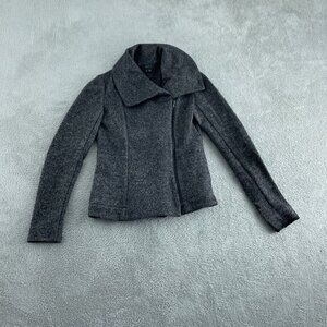 Theory Womens Grey Wool Blend Zip-Up Jacket S 5704